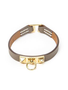 Hermes Bracelet Gray Leather